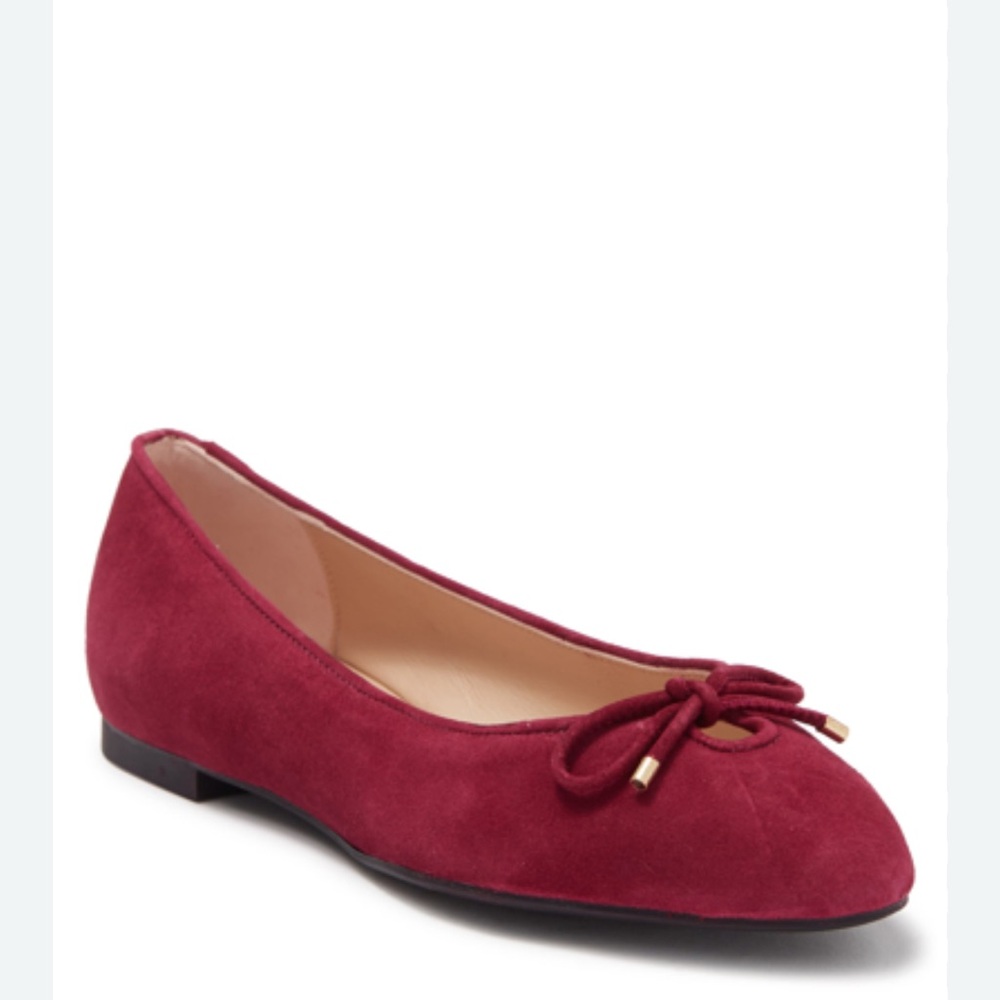 Elegant Burgundy Suede Ballet Flats